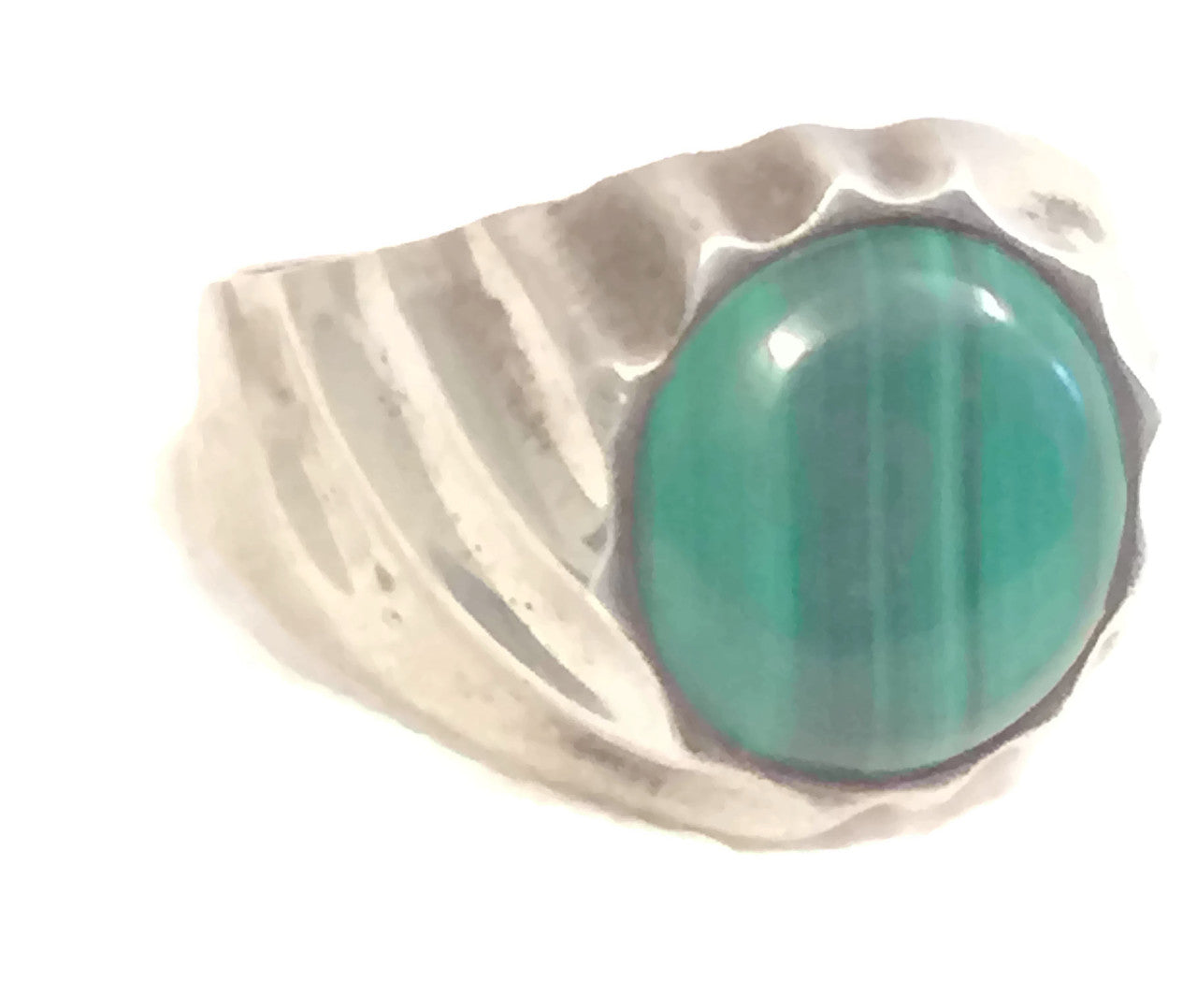 Malachite Ring Southwest Mexico Sterling Silver Size 13