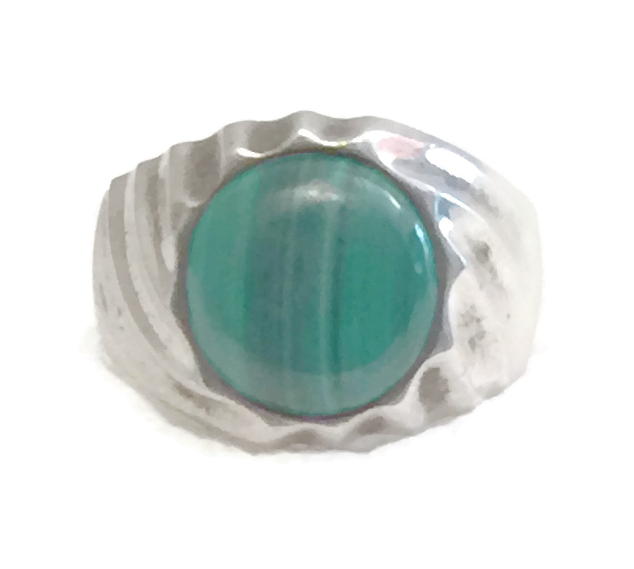 Malachite Ring Southwest Mexico Sterling Silver Size 13