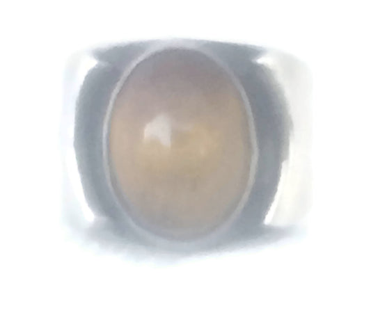 Tiger Eye Ring Southwest Sterling Silver Mexico Size 7.75