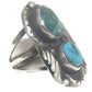 Navajo Ring Long Turquoise Sterling Silver Size 8