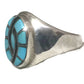 Zuni Ring Turquoise Hummingbird Sterling Silver Size 11.5