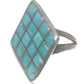 Zuni Ring Turquoise Petite Point Sterling Silver Size 5.2