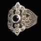 Vintage Onyx Ring Marcasite Sterling Silver Size 5