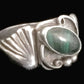 Vintage Malachite Band Sterling Silver Ring Size 10.50