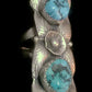 Navajo Ring Long Turquoise Sterling Silver Size 5