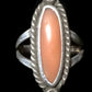 Navajo Ring Coral Southwest Sterling Silver Size 5.75