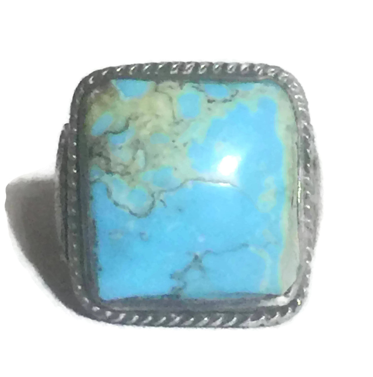 Navajo Ring Turquoise Vintage Sterling Silver Size 9.5