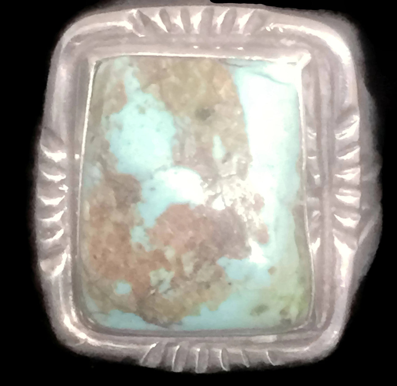 Navajo Ring Turquoise Vintage Sterling Silver Size 8.5