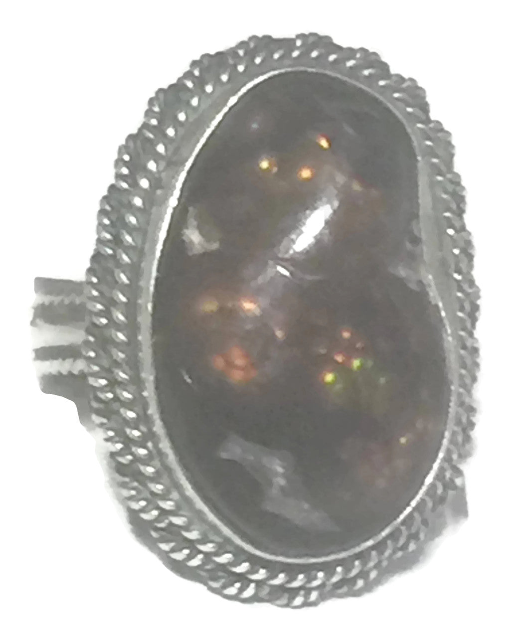 Navajo Ring Fire Agate Sterling Silver Size 6