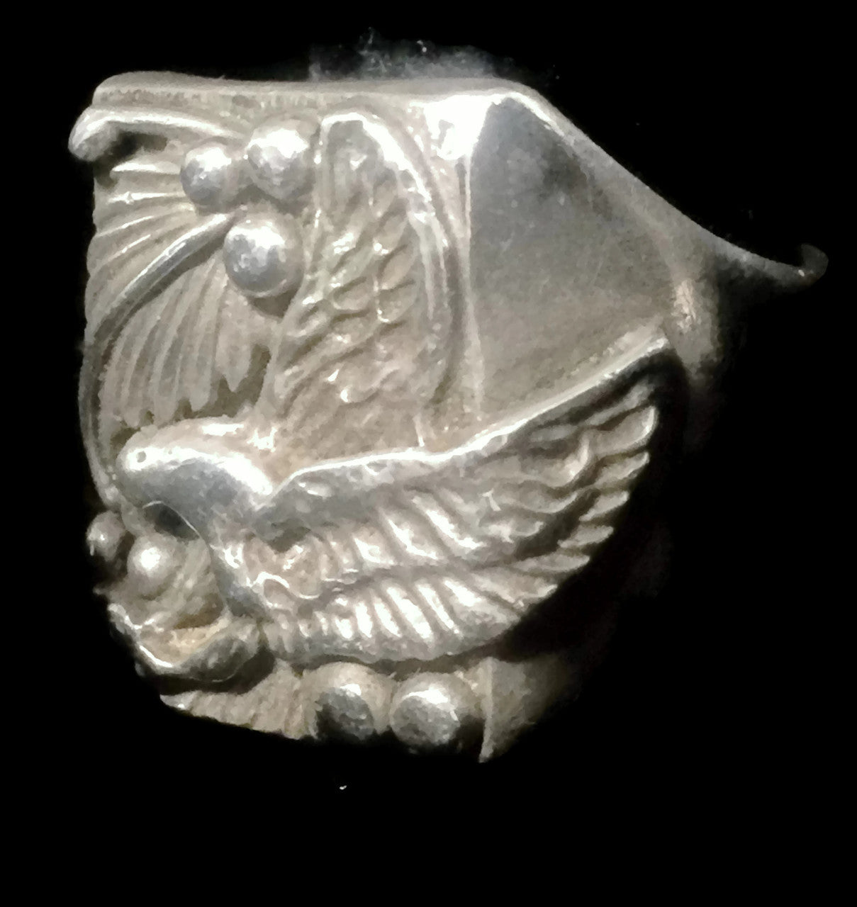 Navajo Eagle Ring Men Sterling Silver Ring Tribal Size 14