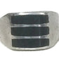 Men Onyx Ring Mexico Sterling Silver Band Size 10.5