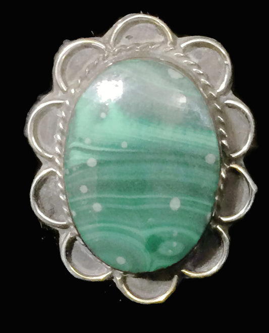 Navajo Malachite Ring Sterling Silver Size 6.50