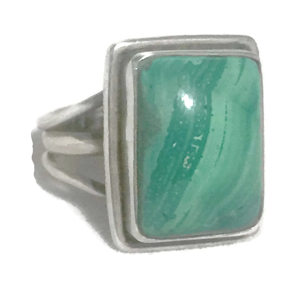 Malachite Ring Southwest Sterling Silver Size 8.5