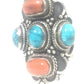 Turquoise Ring Coral Long Knuckle Ring Size 8.50