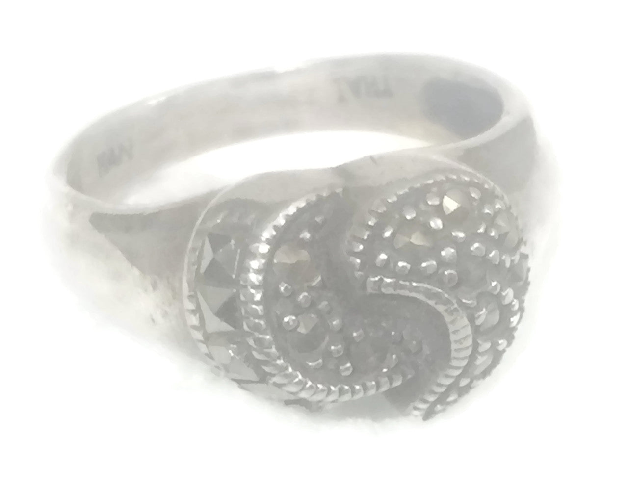 Marcasite Band Art Deco Sterling Silver Ring Size 7.50