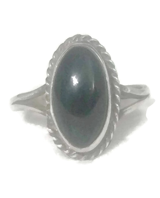 Navajo Onyx Ring Southwest Sterling Silver Size 5.75