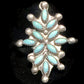 Zuni Ring Long  Petite Point Turquoise Sterling Silver Size 7.75
