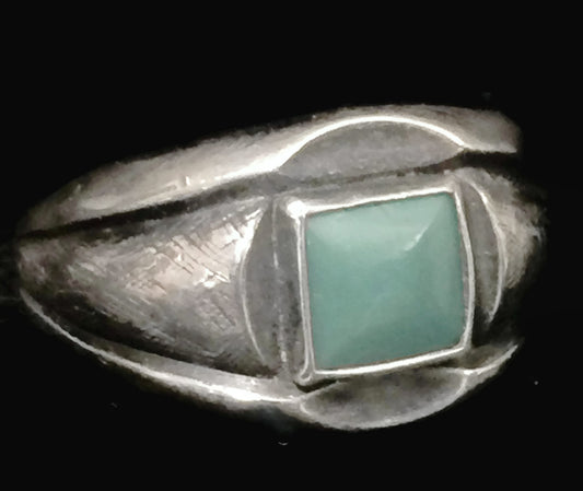 Turquoise Band Sterling Silver Ring Size 6.7 Bell Trading