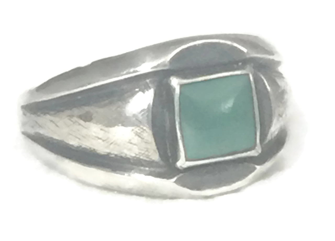 Turquoise Band Sterling Silver Ring Size 6.7 Bell Trading
