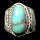 Navajo Turquoise Ring Sterling Silver  Band  Size 8