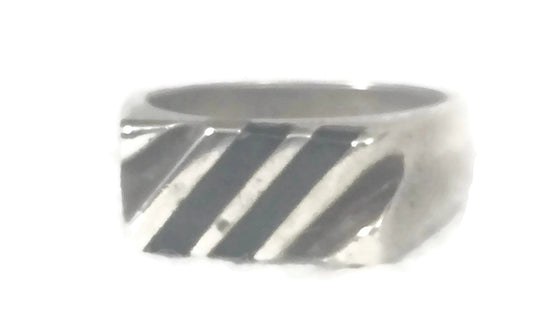 Onyx Band Southwest Sterling Silver Mexico Size 6.5