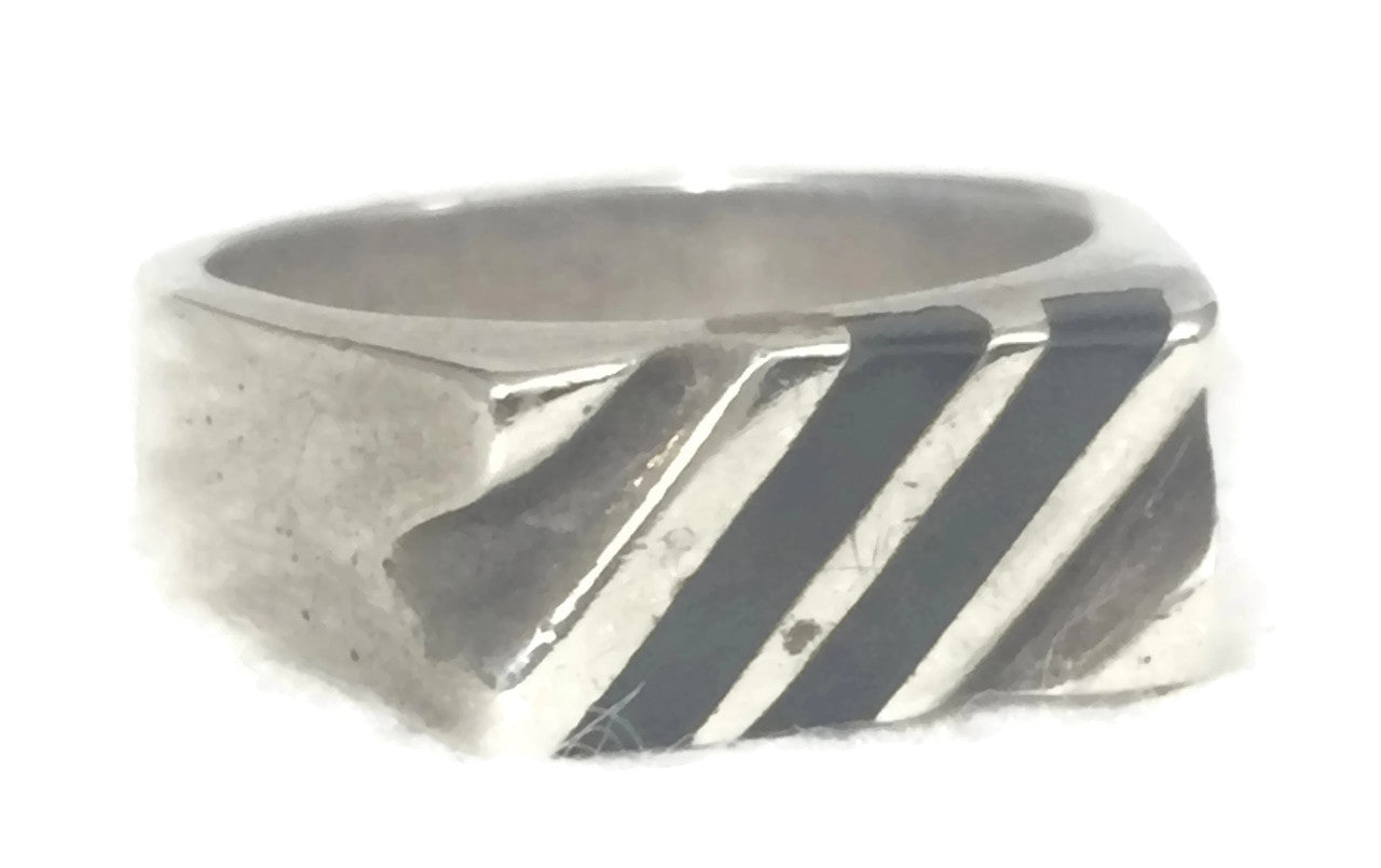 Onyx Band Southwest Sterling Silver Mexico Size 6.5