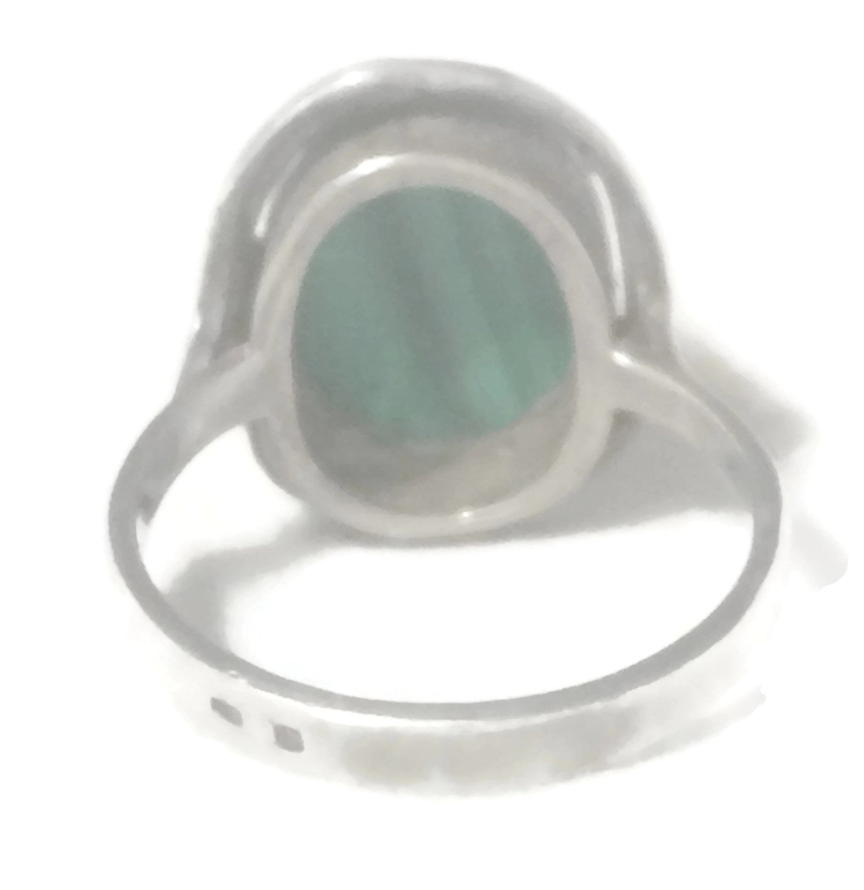 Vintage Malachite Ring Sterling Silver Boho Size 7.25