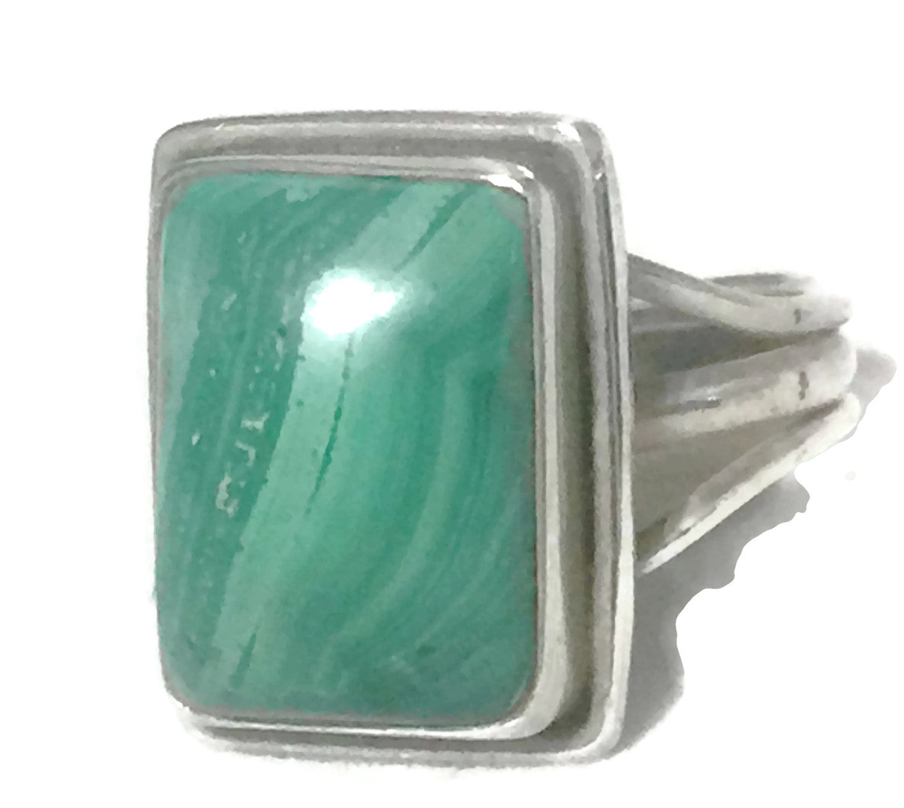 Malachite Ring Southwest Sterling Silver Size 8.5