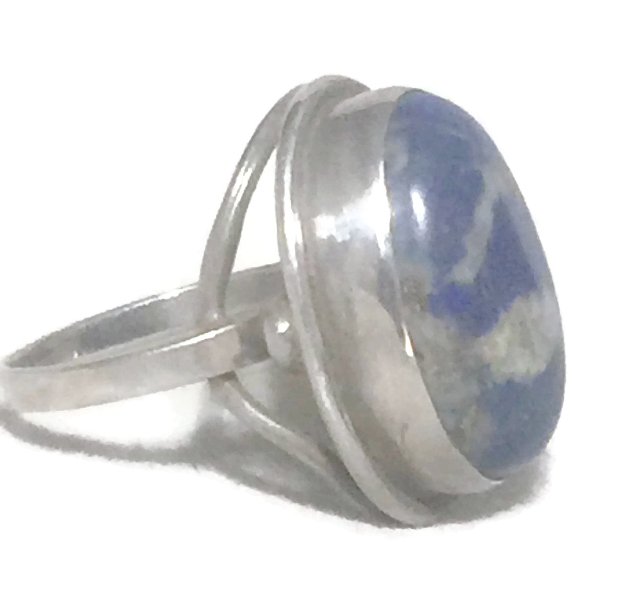 Blue Lapis Ring Vintage Sterling Silver Size 6.50