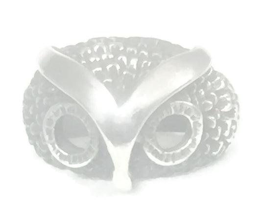 Owl Ring  NO Stones Sterling Silver Bird Band Southwest Size 8 AS IS