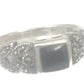 Onyx Ring Marcasites Vintage Sterling Silver Band 7.50