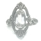 Crystal Ring Art Deco Marcasite Sterling Silver Size 6