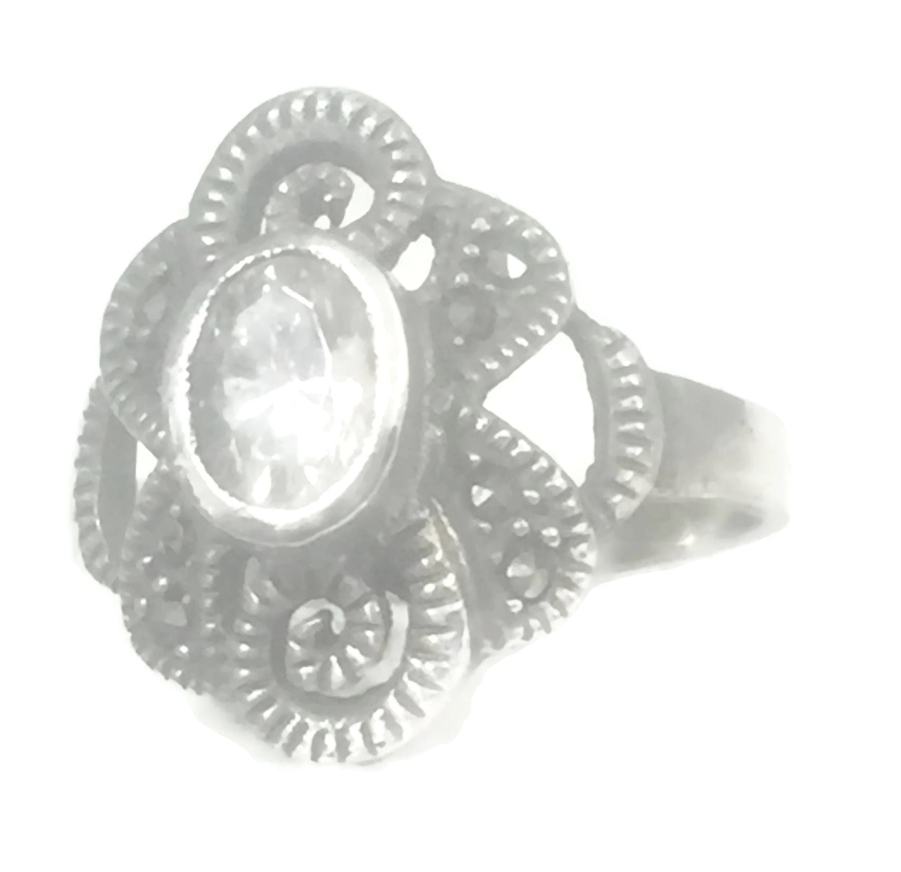 Marcasite Ring Art Deco Sterling Silver Size 7