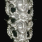 Long Ring Three Victorian Faces Sterling Silver Size 5.75