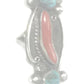 Navajo Turquoise Long Ring Coral Southwest Vintage Sterling Silver Size  5.25