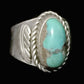 Navajo Turquoise Ring Sterling Silver  Band  Size 8