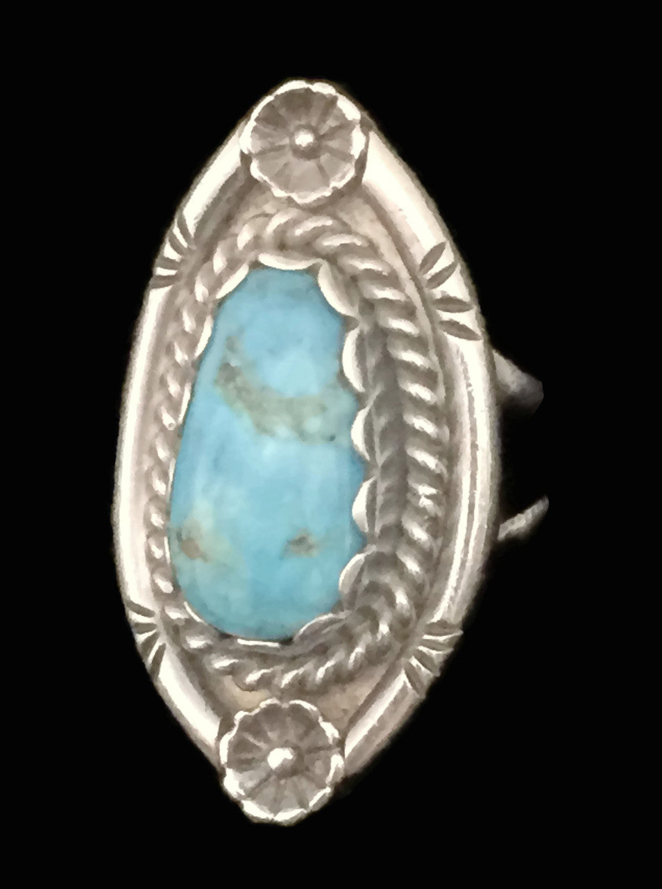Navajo Turquoise Ring Sterling Silver Size 7.5