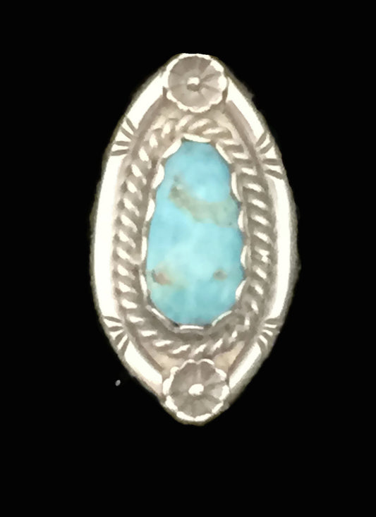Navajo Turquoise Ring Sterling Silver Size 7.5