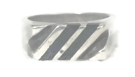 Onyx Band Southwest Sterling Silver Mexico Size 6.5
