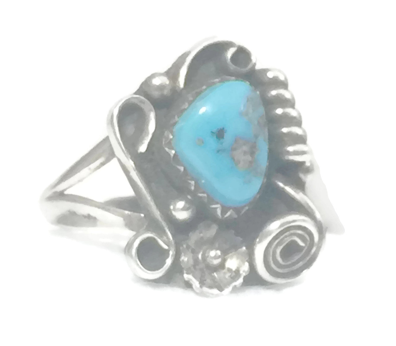 Navajo Turquoise Ring Vintage Southwest Sterling Silver Ring Size 5