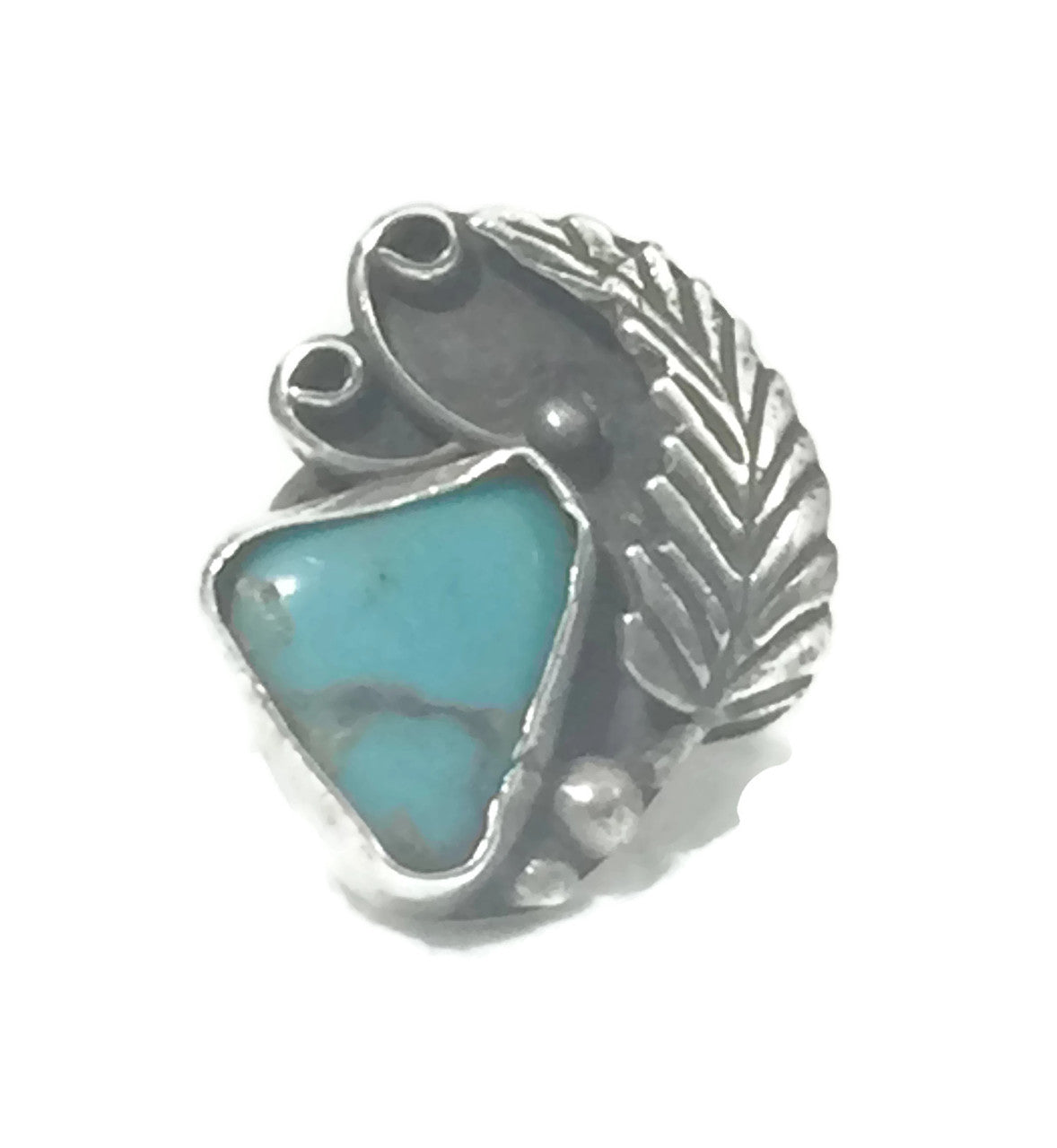 Turquoise Ring Vintage Southwest Sterling Silver Ring Size 5.25
