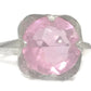Vintage Pink Flower Ring Sterling Silver Size 7.50
