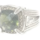Vintage Green Ring Stone Sterling Silver  Size 5.50